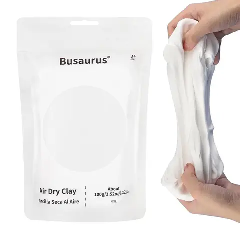 Busaurus 100g Ultra-Light Air-Dry Modeling Clay, Resealable Craft Clay for Kids Ages 3+ and Adults, Suitable for DIY Sculpting and Creative Projects