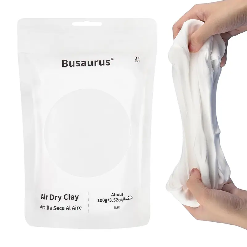 Busaurus 100g Ultra-Light Air Dry Modeling Clay for Youngsters 3+ to Creative Fun, Ideal for Adults and Craft Lovers, Reusable Sealed Packaging for Imaginative Projects, Creative Craft Kit