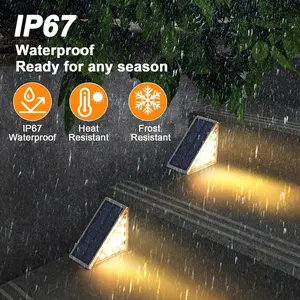 Solar Powered Step Light, Waterproof Outdoor Solar LED Staircase Light, Outdoor IP67 Waterproof Anti-theft Solar Decorative Light for Yard, Patio, Garden, Outdoor Pathway Light
