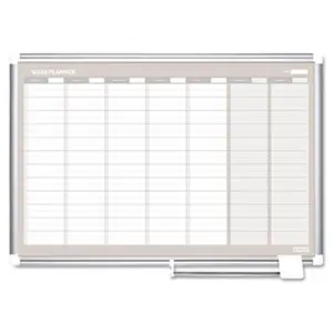 212 MAIN Magnetic MasterVision Weekly Wall Planner - 36x24 in Aluminum Frame, Modern Visual Communication Tool for Music Enthusiasts