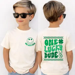 St. Patrick's Day Kids Shirt, Lucky Little Dude Toddler Tee, İrish Gifts For Kids, Saint Patrick's Lucky Charm, Cute Green Shamrock