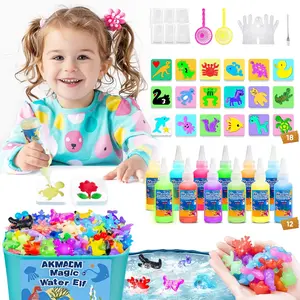 Easter Gift  Magic Water Elf Toy Kit, Water Fairy Water Gel Kit, 60ml Water Elf Set with 18 Shape Molds, Handmade Water Toy Fun Crafts Kids Crafts