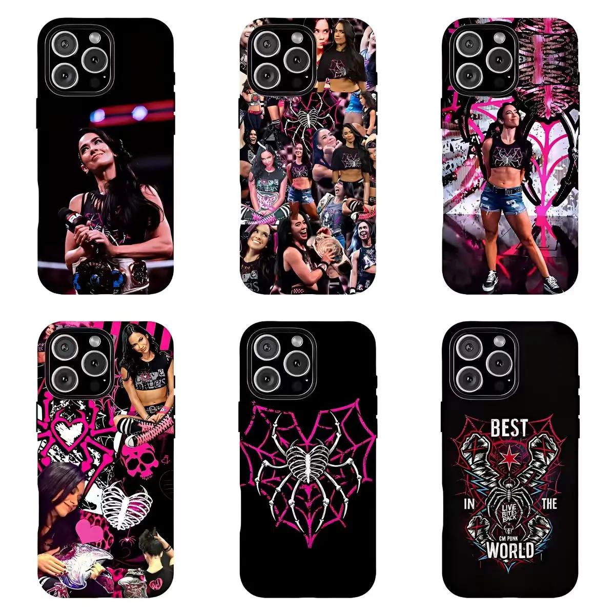 AJ Lee WWE Phone Case Collection, Shockproof Cover, Suitable for iPhone 17/16/15/14/13/12/11 Pro Max/Plusand Samsung Galaxy S23-25, shock-absorbing,Wrestling Fan Gift