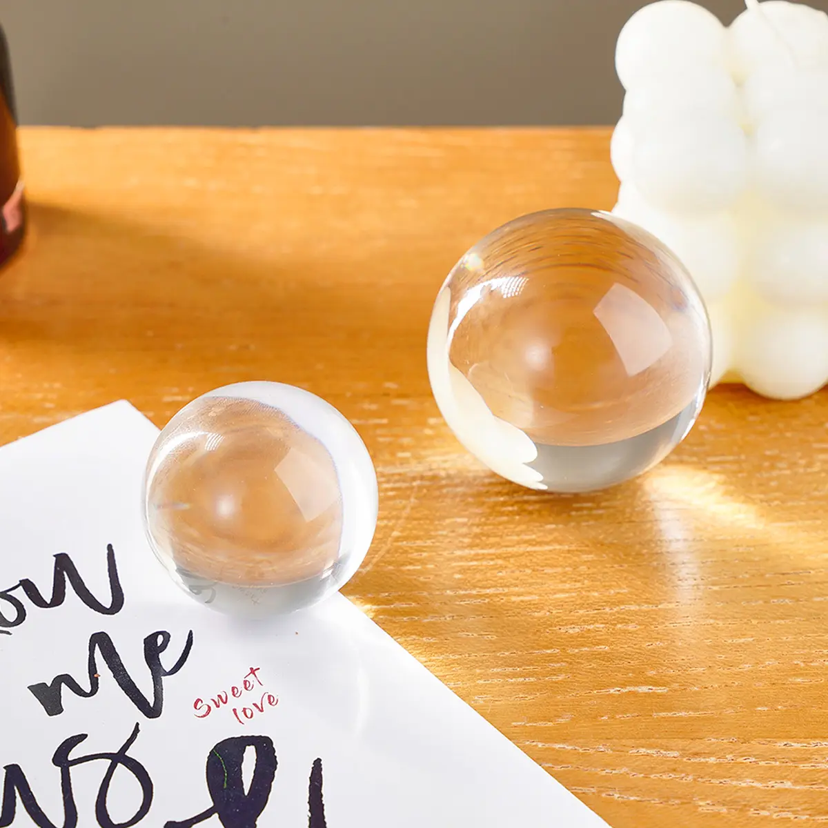 Transparent Crystal Ball Decoration, Simple Glass Ornament, Perfect for Holiday Parties and Fortune Telling Room Decor, Crystal Sphere