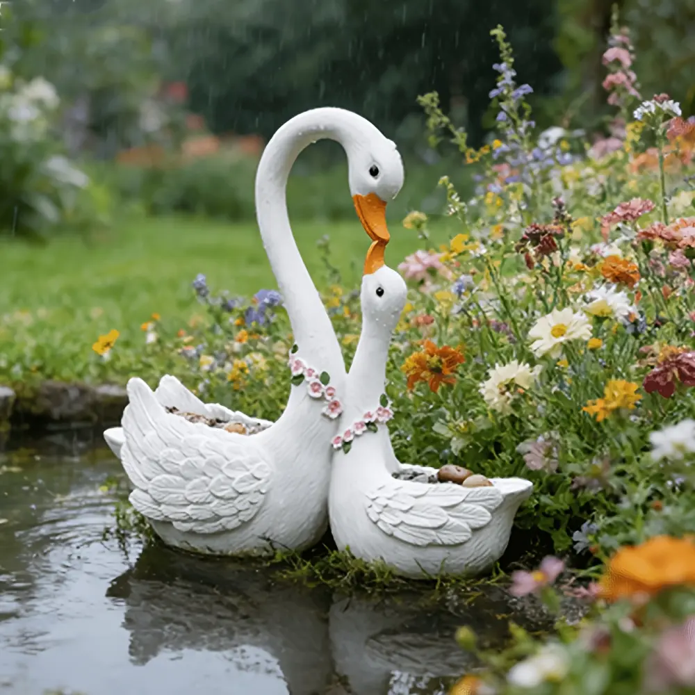 Vintage Classical Large Swan Planter - Dual-Use for Planting & Decoration, Home Supplies Organizer for Outdoor Gardens & Indoor Balconies, Ideal Holiday Gift