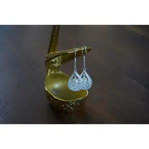 Waterdrop Harmony Fine Silver Dangle Earrings,Certified 990 Fine Silver Filigree Earrings, Traditional Hmong Jewerly, Bohemian Statement Jewelry, Miao Silver Heritage, Ethnic Tribal Style Silver Earrings, Prom Earring, Gift for Women