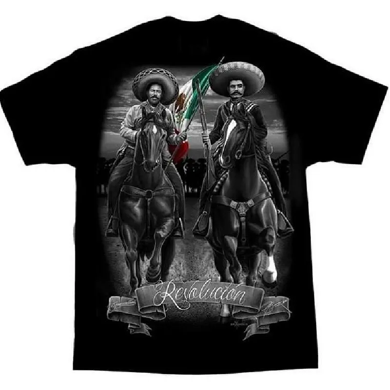 Pancho Villa Revolucion Mexico Chicano Art David Gonzales DGA T Shirt Menswear Top Graphic Tee Zac Brown Sphere Las Vegas Merch Funny T Shirt Marcus The Worm Merch Funny Graphic Tee T Shirts For Men Black Casual Tshirt Graphic Tee T Shirt 90s Graphic Tees