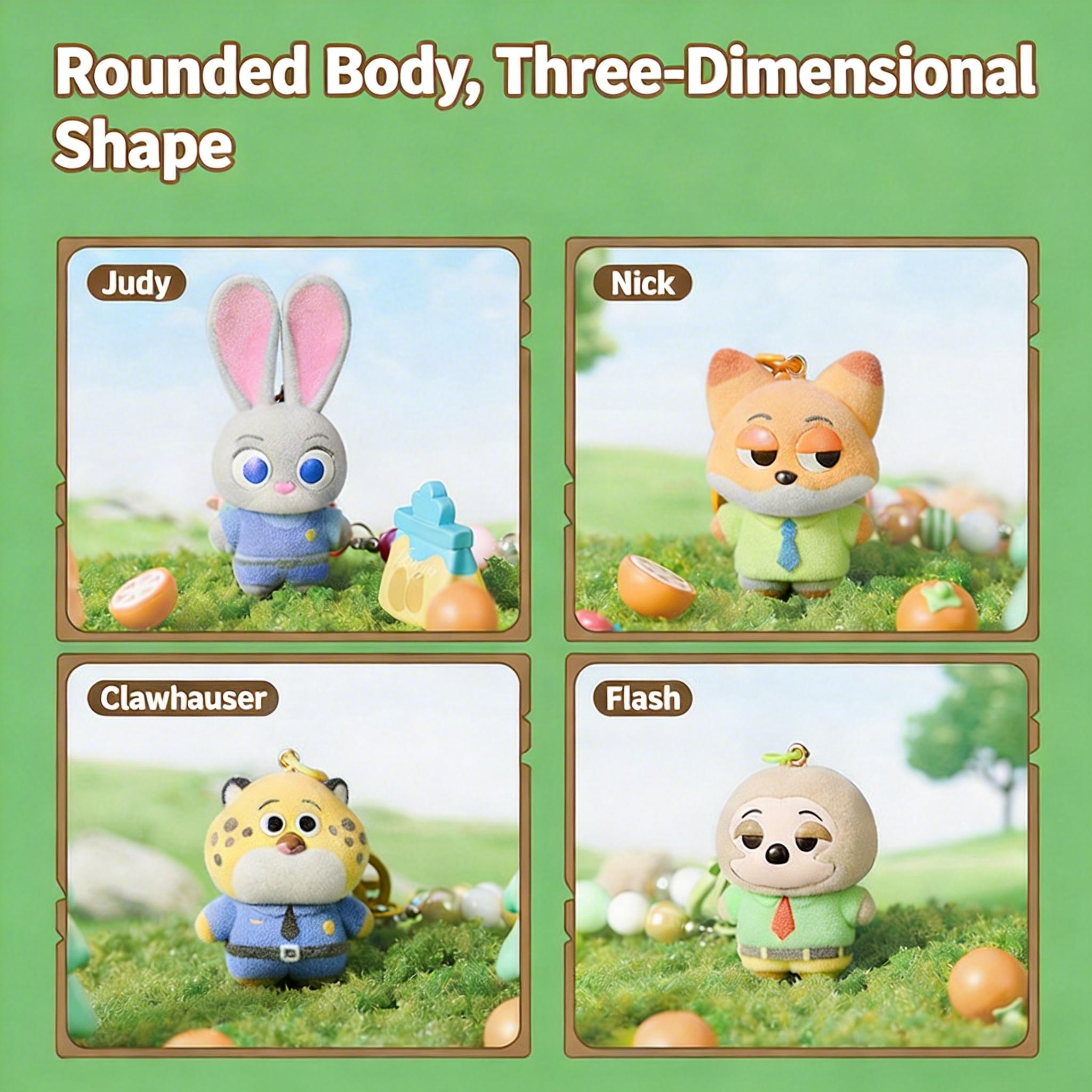 Zootopia Nick & Judy Fluffy Plush Keychain  Cute Bag Charm Pendant for Bags & Keys, BagAccessories, CuteKeychain