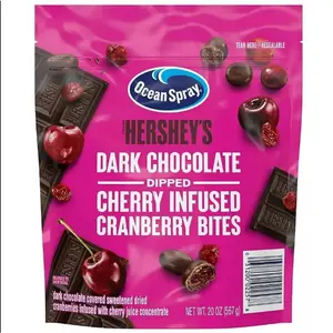Hershys Ocean Spray 20oz 1 packs - Dark Chocolate Candy Dipped Cherry Infused Cranberry Bites, Chocolate Covered Cherries - Dark Chocolate Covered Sweetened Dried Cranberries