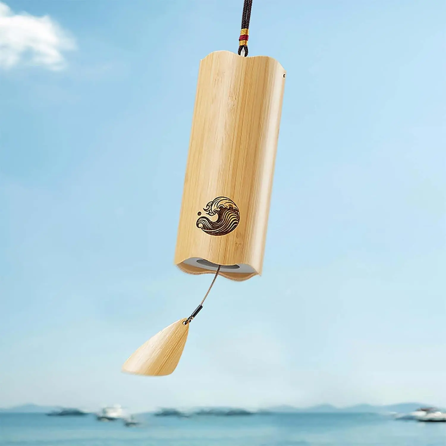 Bamboo Wind Chimes Dm D/F/A/G Wooden Wind Bell for Garden Patio Zen Meditation & Relaxation Décor Natural Serene Design