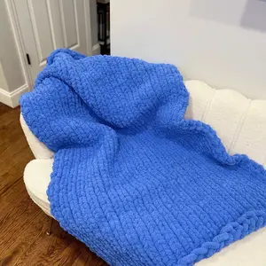 Chunky chenille blanket