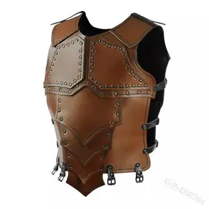 Medieval Steampunk Viking Knight Leather Vest Armor Roman Warrior Cosplay Costume Renaissance Tabard Coat LARP Outfit For Adult
