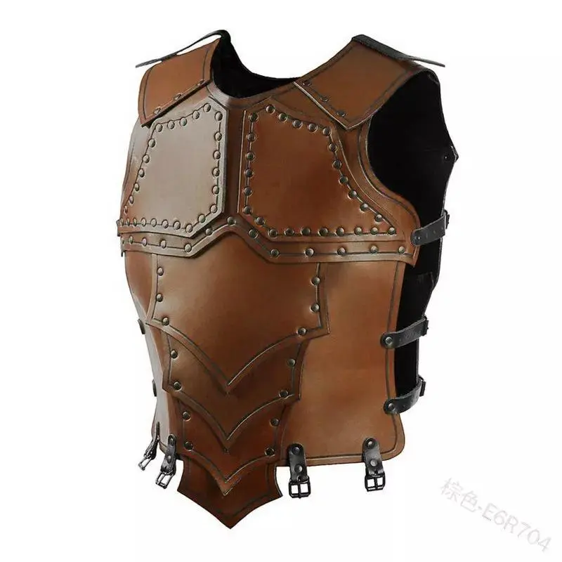 Medieval Steampunk Viking Knight Leather Vest Armor Roman Warrior Cosplay Costume Renaissance Tabard Coat LARP Outfit For Adult