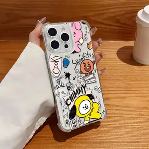 Chimmy, Shooky, and Cooky Phone Cases — Creative Graffiti Puppy Design; Compatible with iPhone 17, 16 Pro Max, 15, 14, 13, 12, and 11 Series; Transparent Case with Reinforced Anti-Drop Corners; Lightweight and Durable.