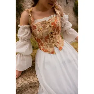 Renaissance Floral Corset Dress | Castlecore Inspired Medieval Fantasy Gown