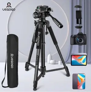 UEGOGO 60" Camera Tripod Stand with Universal Tablet/Phone Holder, Lightweight Aluminum Tripod for DSLR Cameras, Smartphones, Tablets, Perfect for Live Streaming, Photography, Vlogging