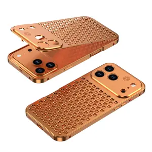 Phone Case: for iPhone 17 Pro Max Case, Metal Case Anti-Fall Heat Dissipation, Anti-Scratch Slim, Aluminum Case for iPhone 17 Pro Max 6.9inch, Orange
