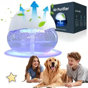 Air Purifier, Water Filter Multifunctional Air Cleaner with LED Lights & Aroma Diffuser, Small Portable Air Purifier for Home, Smoke and Pet Odors