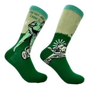 Men's Im Sexy and I Mow It Socks Funny Yardwork Lawn Care Parody Joke Footwear Funny Graphic Socks Comfortable Fitted Spandex Cotton