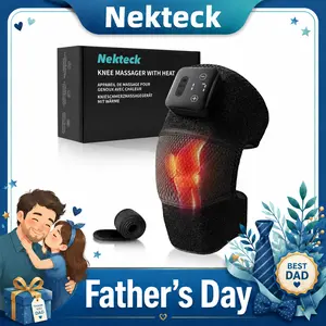 Nekteck Cordless Knee Massager with Heat Vibration for Pain Relief Electric Heated Knee Brace with 5 Heat Levels and 3 Massage Modes Ideal Gifts for Men and Women