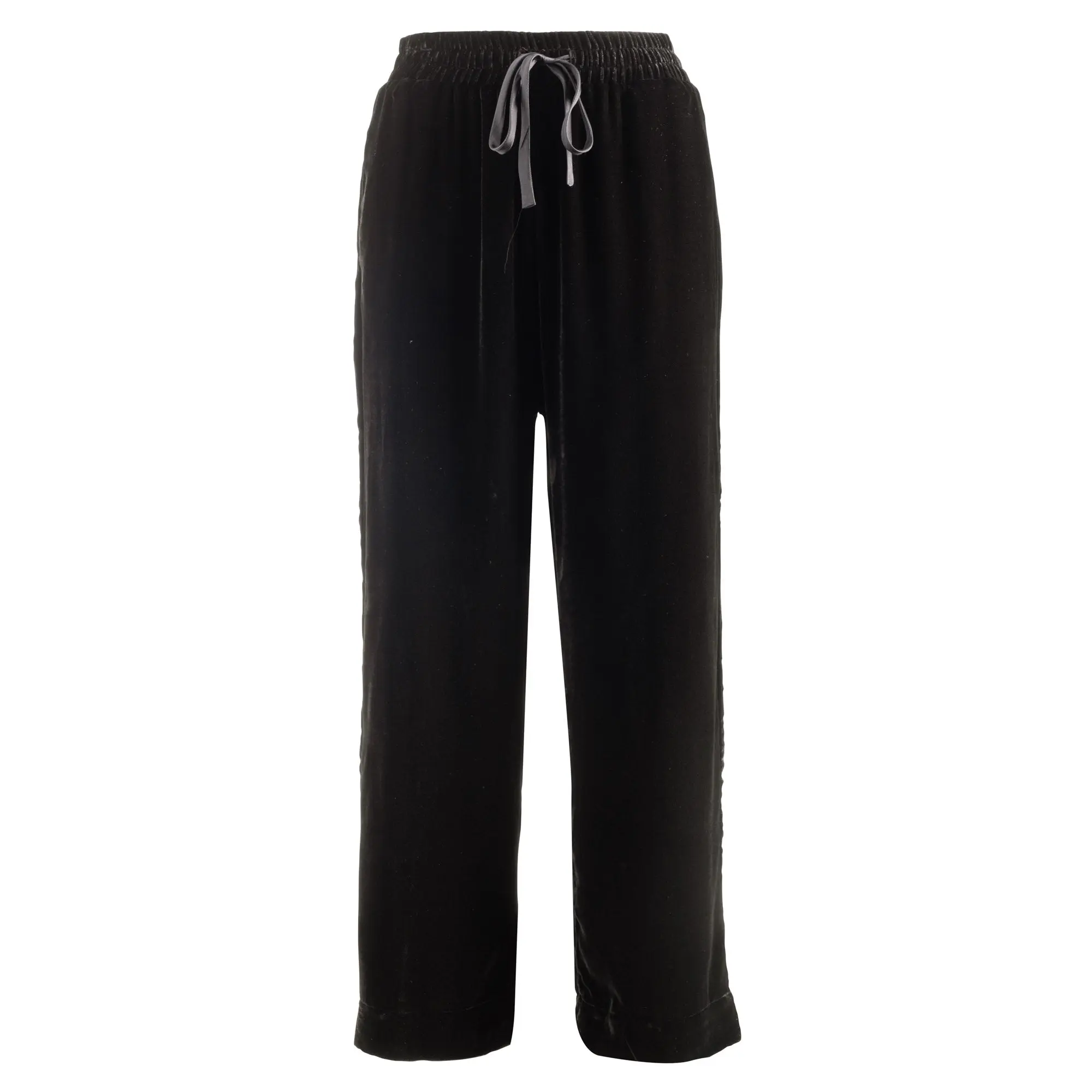 silk velvet tuxedo pant in noire