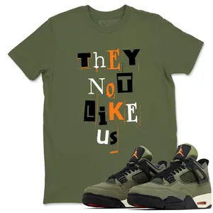 Unisex T-shirt to match Jordan 4 OG Olive - Vintage They Not Like Us. 100% Cotton for Casual Wear. Comfortable Summer Unisex T-Shirt to match Jordan Sneaker. Streetwear Style. urban outfitters