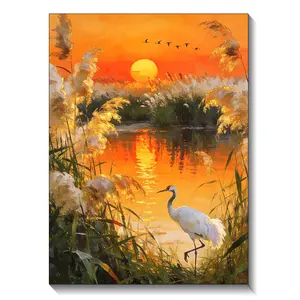 Sunset Natural Scenery Diamond Painting Set Full Round Diamond Embroidery Home Decor Perfect Gift for Beginners