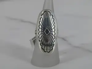 Silver Southwestern Elongated Statement Ring