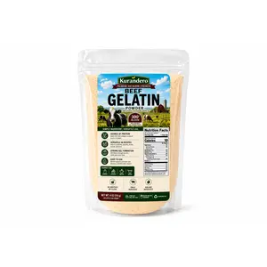 Kurandero Beef Gelatin Powder 4 oz 114g Premium 300 Bloom Unflavored Grass-Fed Beef Protein for Gummies Baking Coffee & Smoothies High Gel Strength