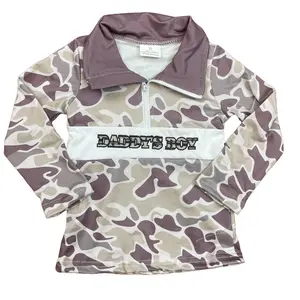 baby boy clothes mama's boy camo pollover winter top zipper father's day toddler camo shirt hunting clothing CN