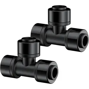15 Pack Quick Connect 1/4" Drip Irrigation Tee Connectors, Push-to-Connect Drip Irrigation Tee Fittings for 1/4 Inch Irrigation Tubing & Sprinklers, Anti-Leak Drip Irrigation System Parts