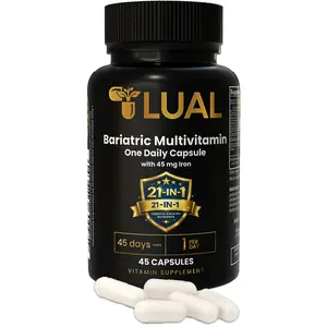LUAL Bariatric Multivitamin with Iron 45mg, 21-in-1 Formula, One Daily Capsule, 45 Vegetarian Capsules