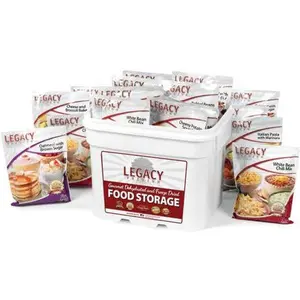 Legacy Brand 120 Serving Emergency Food Storage Bucket - 31 lbs, Includes 4 Breakfast & 12 Lunch/Dinner Options, Heavy-Duty Container for Safe & Easy Storage, Maintains Freshness - Kitchen Utensils