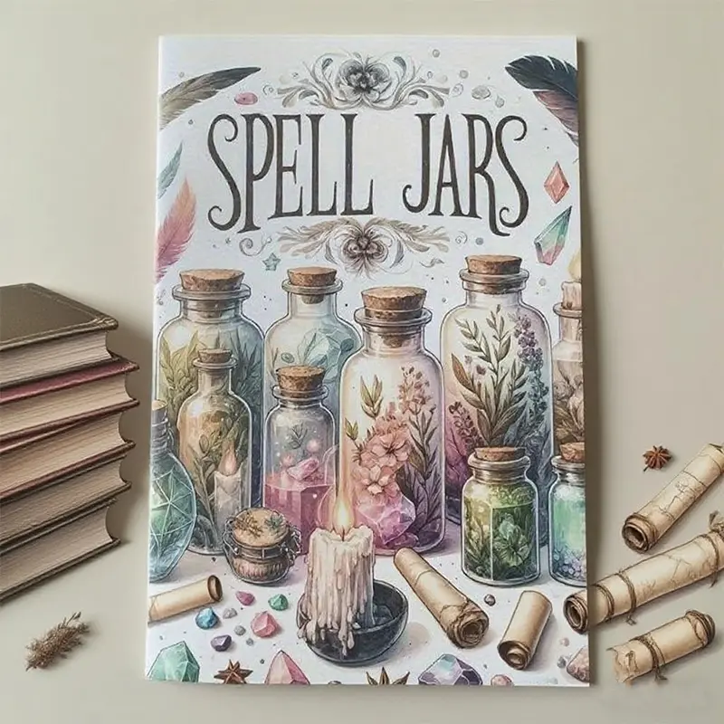 Magic Spellbook Vol. 1 & Shadow Vol. 2, 20 Powerful Magical Spell Jar Recipes, Realistic Ingredients Guide, Step-By-Step Creation Instructions, Herbs