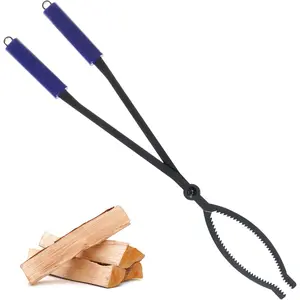 28" Heavy Duty Rustproof Firewood Tongs Log Grabber for Thick Logs Indoor Outdoor Camfire Firepit Bonfire Fireplace Safely Moves Firewood