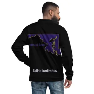 Baltimore Professional Football Merchandise-Gametime-Unisex Bomber Jacket-solid/black Fabric Menswear