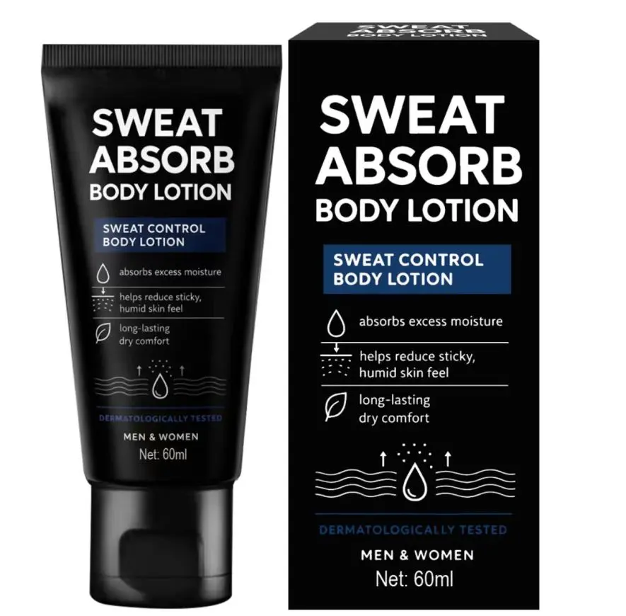 Sweat Control Body Lotion, Cooling Anti-Perspiration Moisturizer with Peppermint & Ginger for Adults, Gentle on Sensitive Skin - 60ml, Body Care, Cosmetic, Cooling, Refreshing Sensation, Botanical, All Skin Types, Contains Neither, No