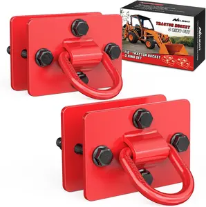 Nilight 2PCS 1/2" D Rings for Trailers Heavy Duty Trailer Tie Down Rings, Grade 70 Forged Steel Bolt-On Grab with Back Plates for Tractor Bucket RV UTV Truck MBS 12000 lbs, Black