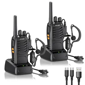 Walkie Talkies 16 Two Way Radio with Earpieces,2-Way Radios UHF Handheld Transceiver WalkyTalky, with2-in-1 Type-C & Station2 Pack