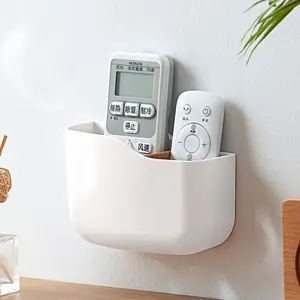 Remote Control Holder, Wall Mounted tv Bed Remote Control Caddy Organizer for Living Room Bedroom Wall (White)