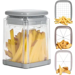 French Fry 3 in 1 Onion Chopper Multifunction Egg Vegetable Dicer for Cucumber, Tomato, Zucchini, Carrot, Citrus Stainless Blade