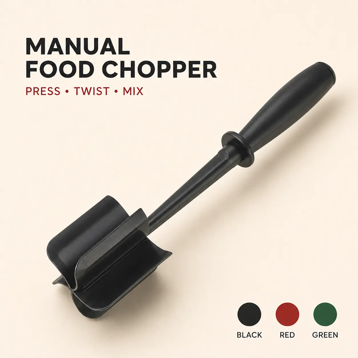 MIUVA knives kitchen set kitchen accessories Manual Hamburger Grinder - Lightweight Sturdy Plastic Food Chopper with Storage, Hand-Crank Mincer for Garlic, Herbs, Vegetables, Meat, Compact Kitchen Prep Tool for Home Cooking, Chopping, Utensils