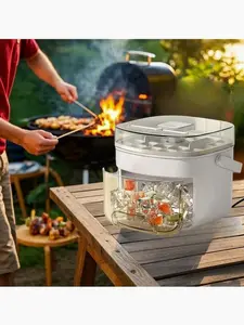 1 Piece 48 Compartment Ice Maker, Double Layer Design Portable Handheld Ice Maker, Large Capacity, No Electricity Required, Easy Press Lid Perfect For Home, Picnic, Party, Outdoor Use, Outdoor Ice Maker | Compartment Ice Maker | Ice Maker