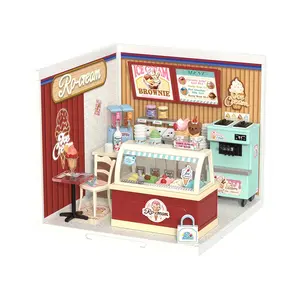 Rolife Super Creator DIY Miniature Plastic House Building Set Playset, Suitable for Mini Figures Construction Toys Diorama Kit Gifts (Flavorful Ice Cream)