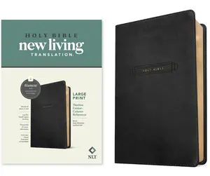 NLT Large Print Thinline Center-Column Reference Bible, Filament Enabled (Leatherlike, Black Holy Windows, Red Letter) -- New Living Translation - Bible