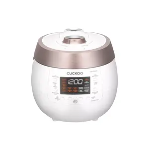 CUCKOO 6-Cup Heating Twin Pressure Rice Cooker and Warmer White: 14 Settings, Automatic Keep Warm, Dishwasher-Safe Parts