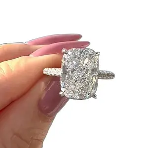 New 2026 Light Luxury Minimalist Style Ring, Rectangular Thin Band, Exaggerated Super Shiny Index Finger Ring, Elegant and High-End Ring