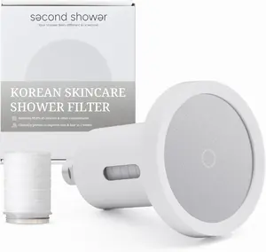 SecondShower Filtered Shower Head for Hard Water, Clinically Proven for Skin Health, NSF Certified 99.9% Chlorine Removal, High Pressure, Korean Beauty
