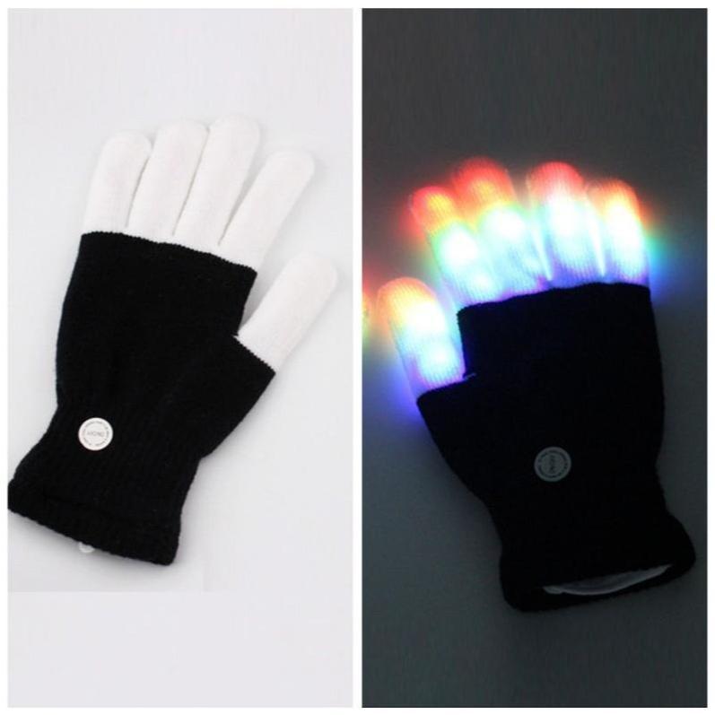 LED Light-Up Finger Gloves - Flashing Glow Rave Gloves, Perfect for Parties, Concerts & Nighttime Fun