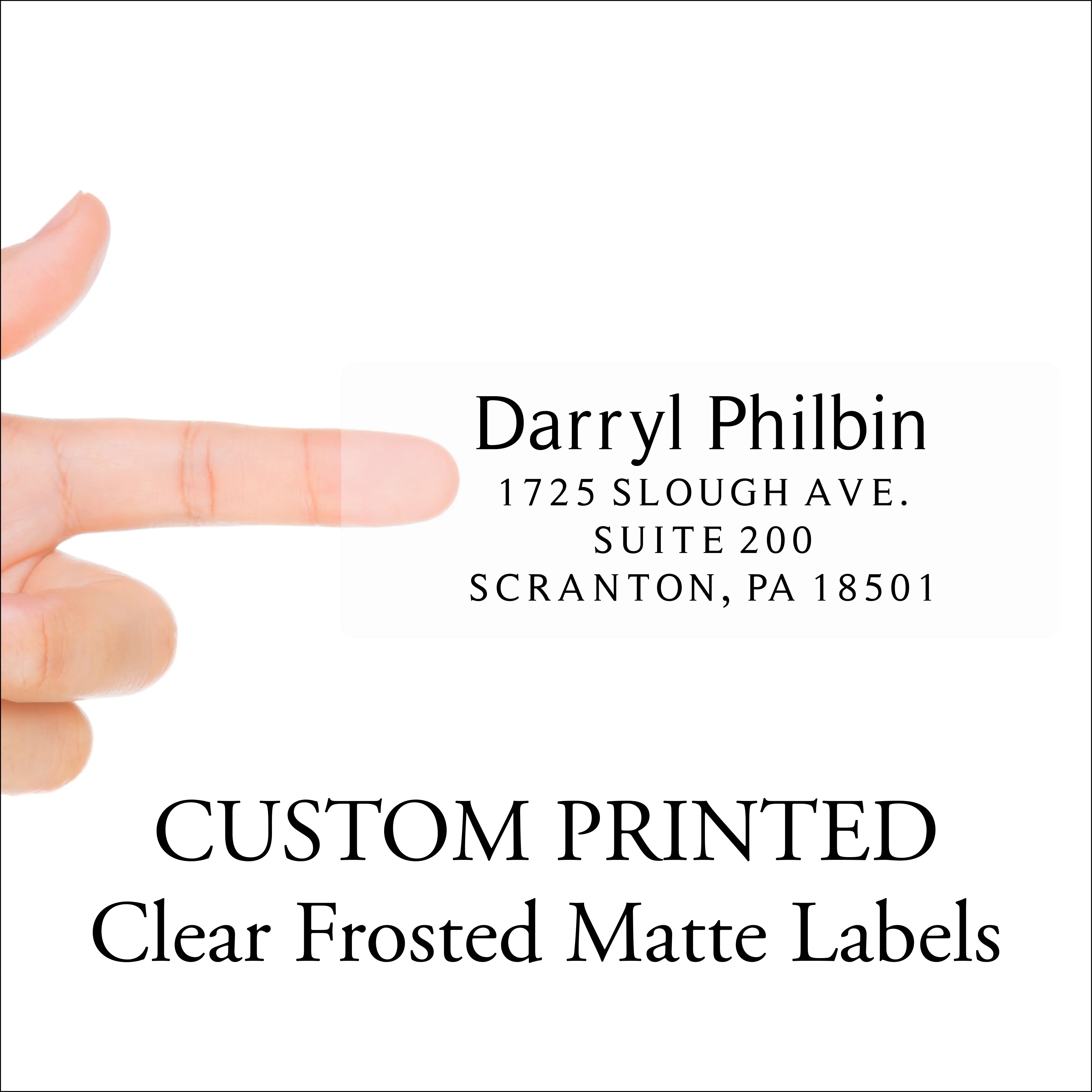Clear Return Address Labels - Mailing Stickers, Frosted Transparent Custom Printed Return Address Label Sheets - Professional, Business,  Wedding, Envelopes, Mail 4 Lines, 150 Labels